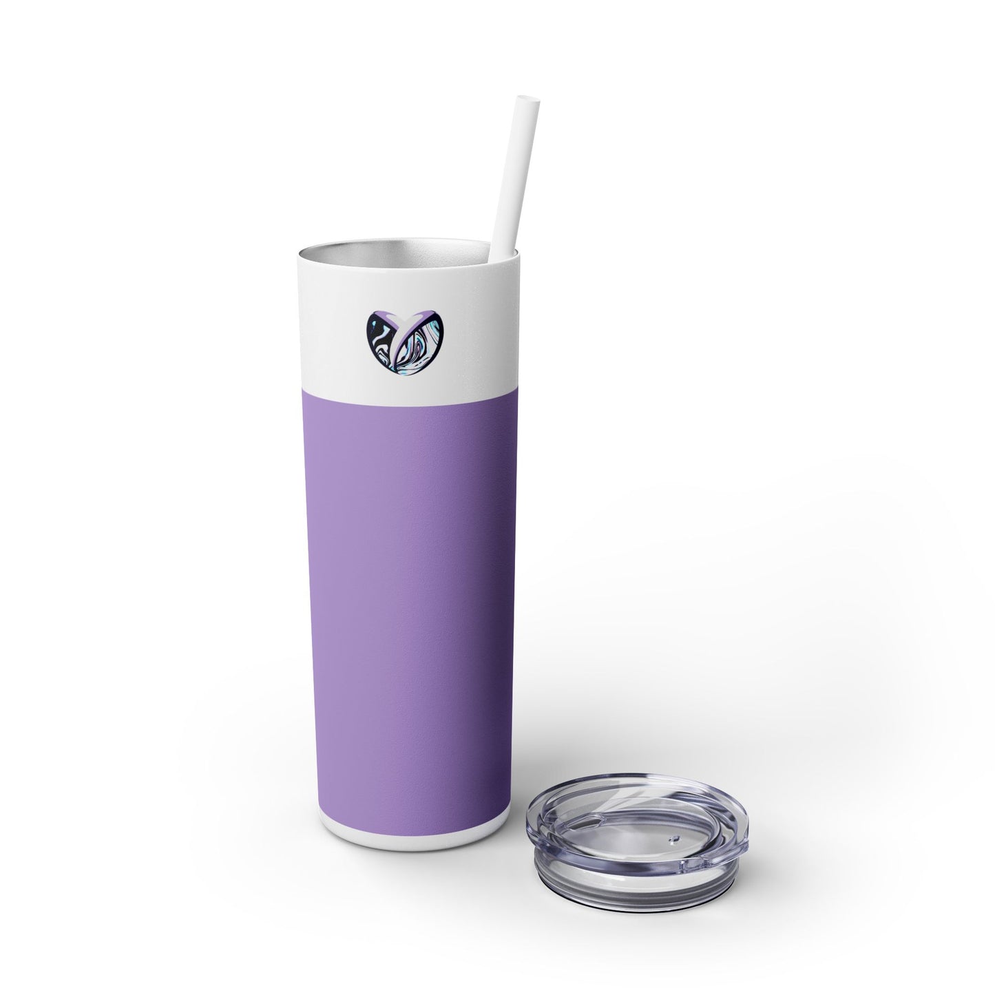 Glitter Lavender Skinny Tumbler with Straw, 20oz