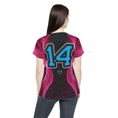 Glow Up Jersey - Pink + Cyan #14