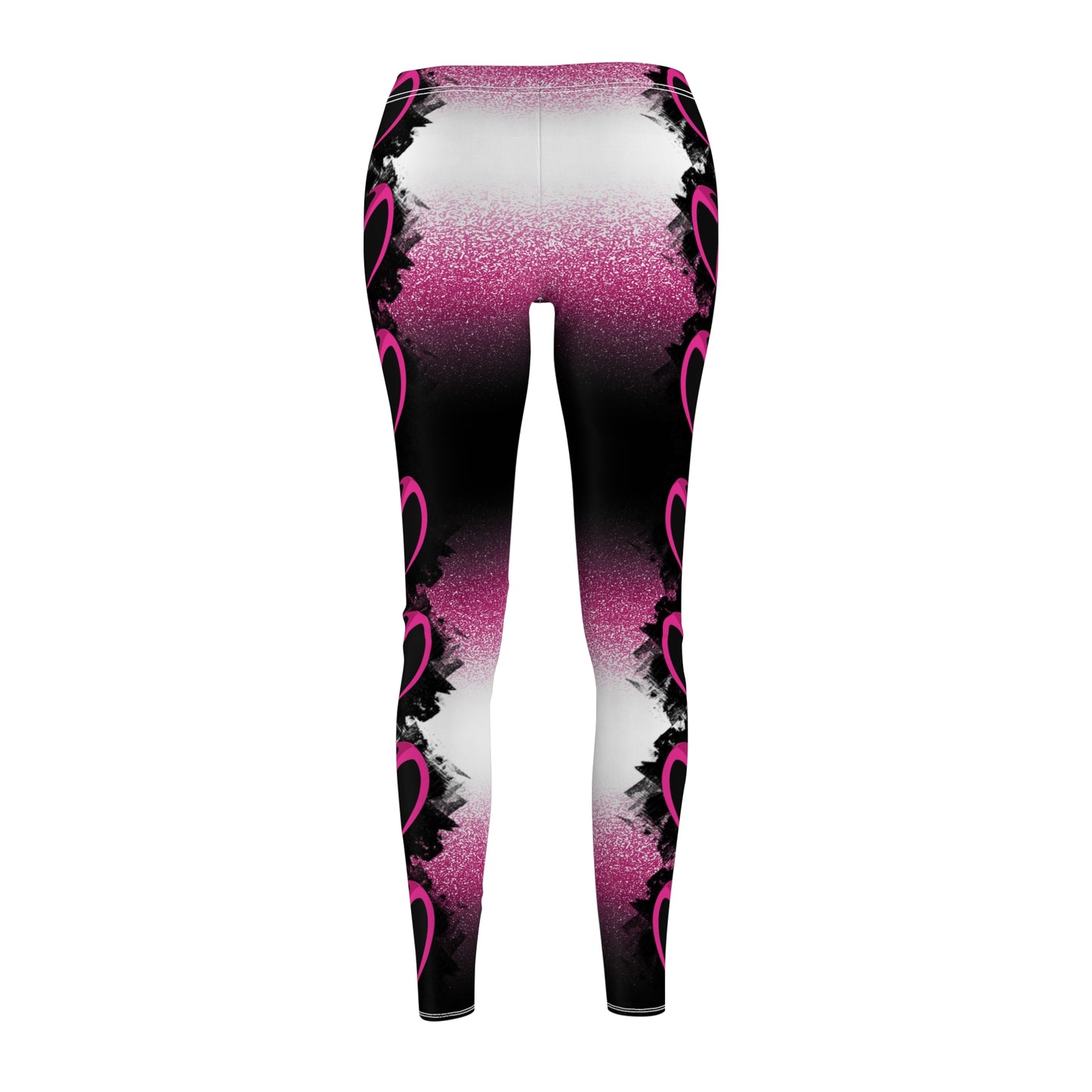 Pink Stardust Heart Racer Stripe Leggings