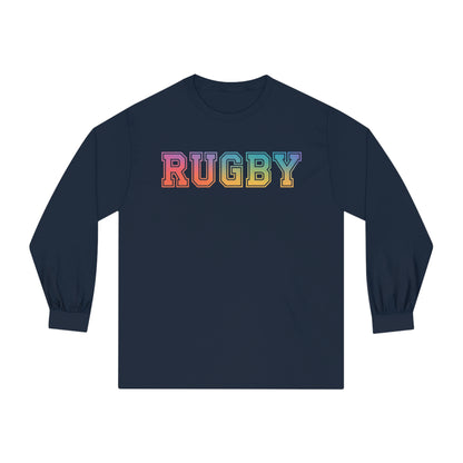 American Apparel Rainbow Rugby Long Sleeve T-Shirt