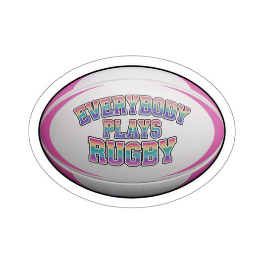 Rainbow Rugby Ball Sticker
