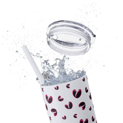 Rugby <3's Glitter Skinny Tumbler with Straw, 20oz