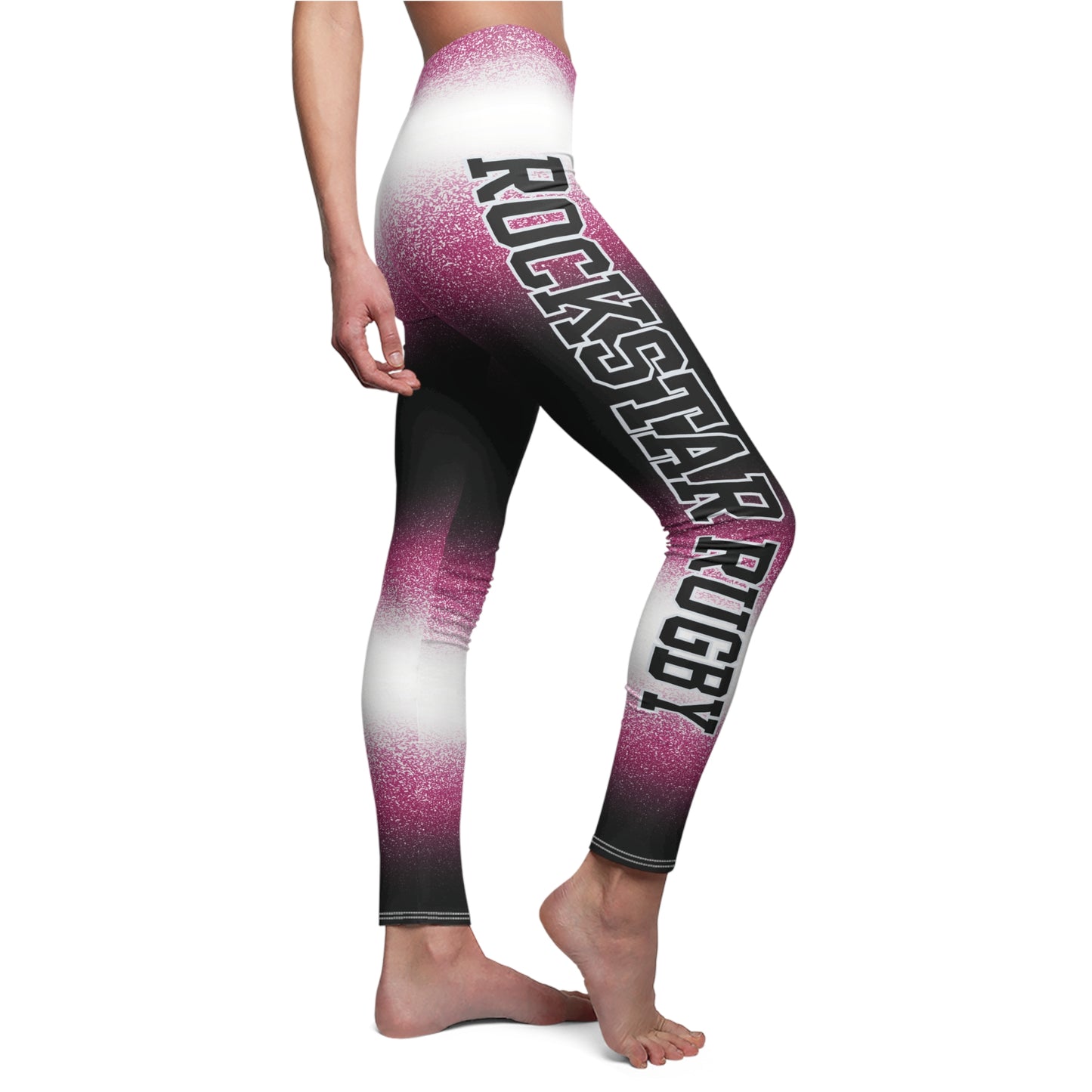 Pink Stardust Rockstar Rugby Leggings (Leg Logo)