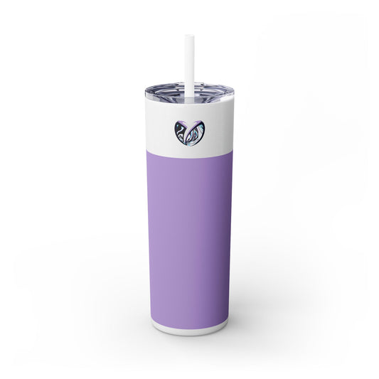 Glitter Lavender Skinny Tumbler with Straw, 20oz