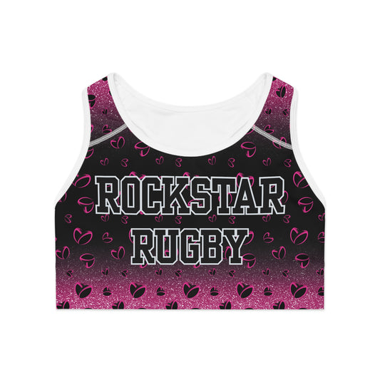 Pink Stardust & <3's Moisture Wicking Sports Bra