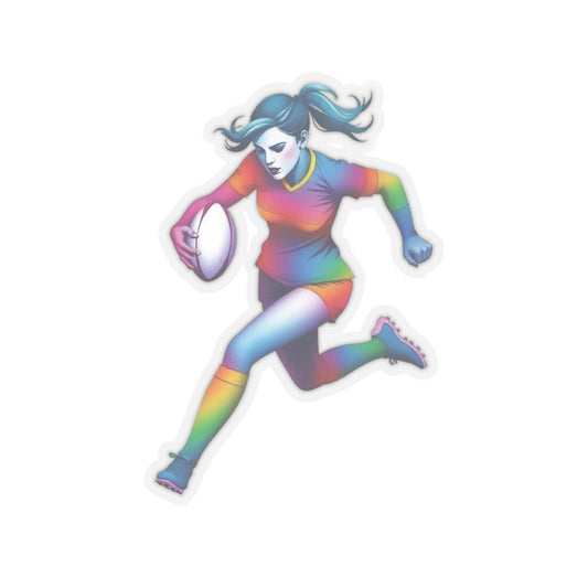 Transparent Rainbow Rugby Sticker