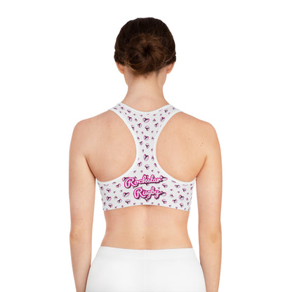 Rockstar Rugby Moisture-Wicking Sports Bra (White - Heart Logo)