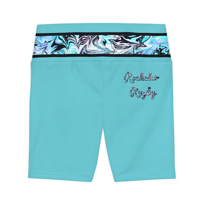 Blueberry Trails High Waisted Polyester/Spandex Shorts (Back Logo)