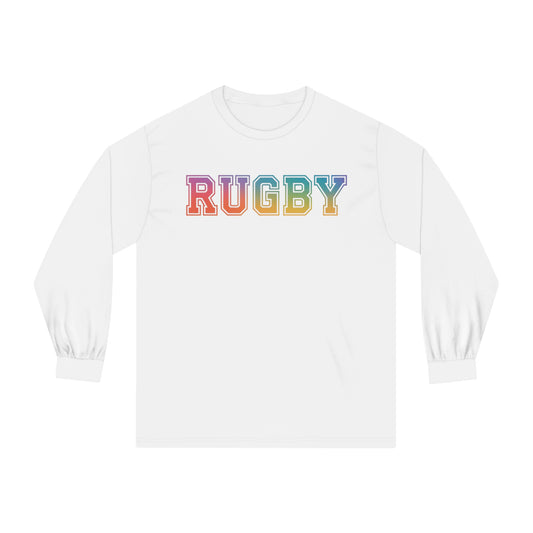 American Apparel Rainbow Rugby Long Sleeve T-Shirt